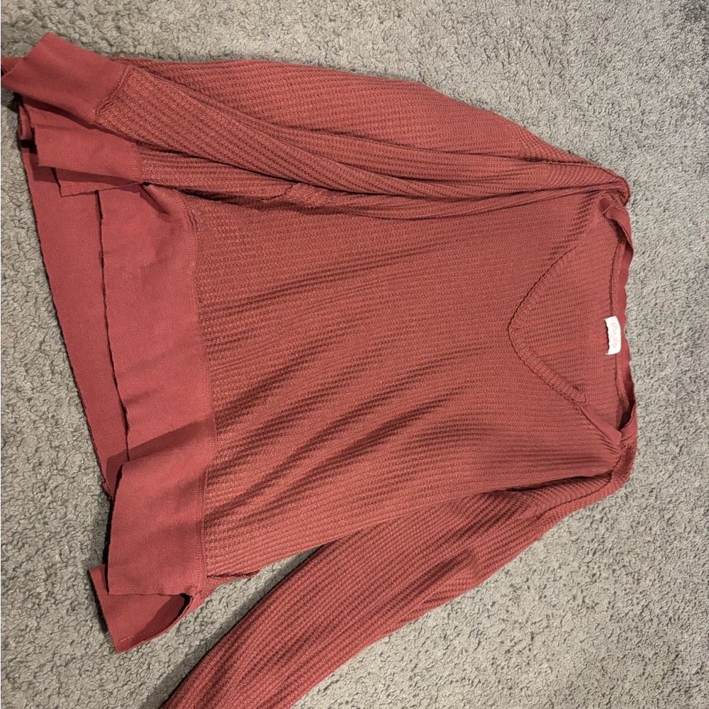 Women's V-Neck Sweater - Rust